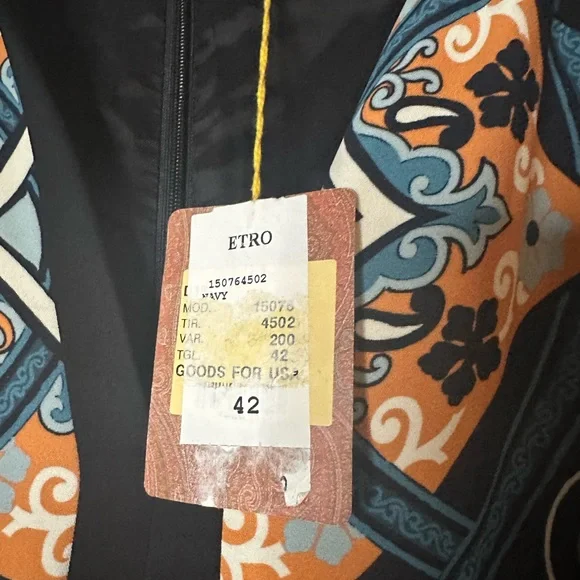 ETRO Paisley Print V-Neck Bohemian Shift Dress - Picture 7 of 8